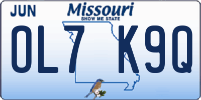 MO license plate OL7K9Q