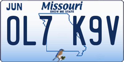 MO license plate OL7K9V