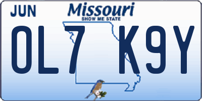 MO license plate OL7K9Y