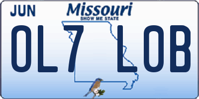 MO license plate OL7L0B