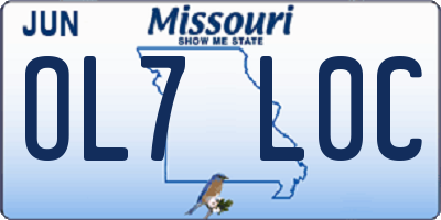 MO license plate OL7L0C