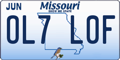MO license plate OL7L0F