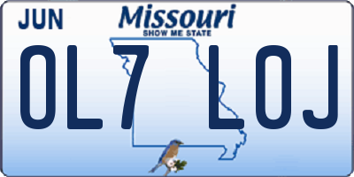 MO license plate OL7L0J