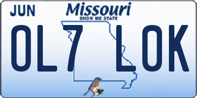 MO license plate OL7L0K