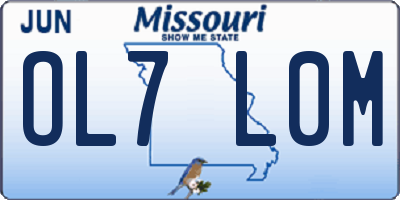 MO license plate OL7L0M