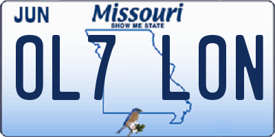MO license plate OL7L0N