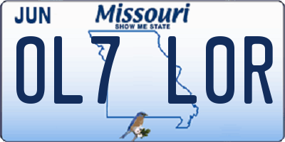 MO license plate OL7L0R
