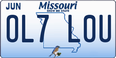 MO license plate OL7L0U