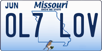 MO license plate OL7L0V