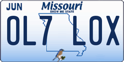 MO license plate OL7L0X