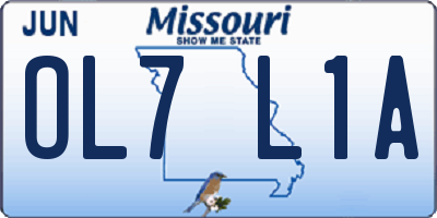 MO license plate OL7L1A