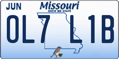 MO license plate OL7L1B