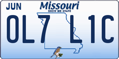 MO license plate OL7L1C