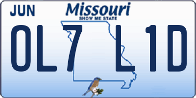 MO license plate OL7L1D