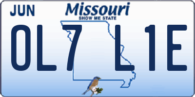MO license plate OL7L1E