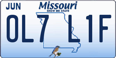 MO license plate OL7L1F