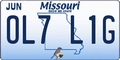 MO license plate OL7L1G