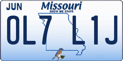 MO license plate OL7L1J