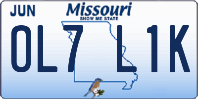 MO license plate OL7L1K