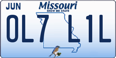 MO license plate OL7L1L