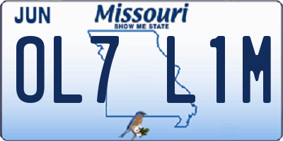MO license plate OL7L1M