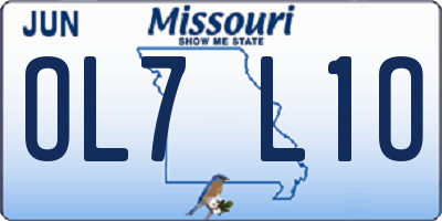 MO license plate OL7L1O
