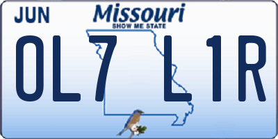 MO license plate OL7L1R