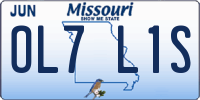 MO license plate OL7L1S