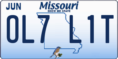 MO license plate OL7L1T