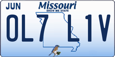 MO license plate OL7L1V
