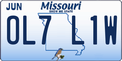 MO license plate OL7L1W