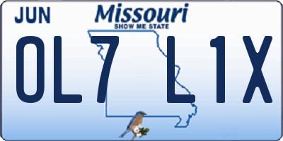 MO license plate OL7L1X