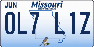 MO license plate OL7L1Z