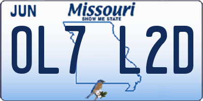 MO license plate OL7L2D