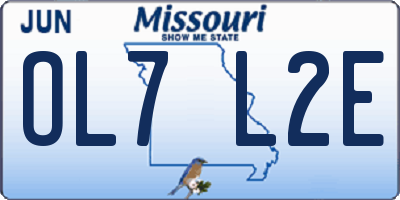 MO license plate OL7L2E