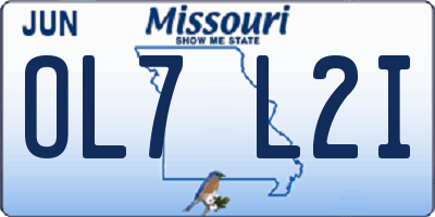 MO license plate OL7L2I