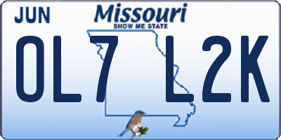 MO license plate OL7L2K