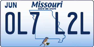 MO license plate OL7L2L