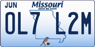 MO license plate OL7L2M