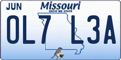 MO license plate OL7L3A
