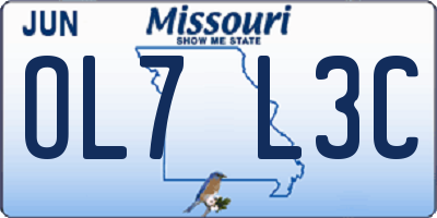 MO license plate OL7L3C