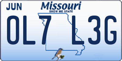 MO license plate OL7L3G