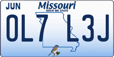 MO license plate OL7L3J
