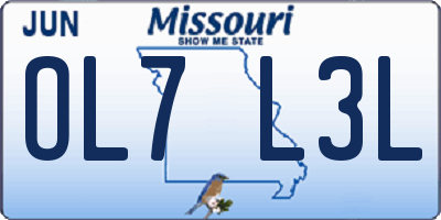 MO license plate OL7L3L