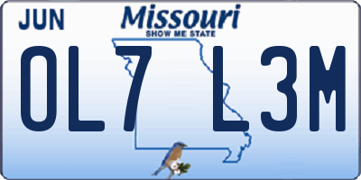 MO license plate OL7L3M