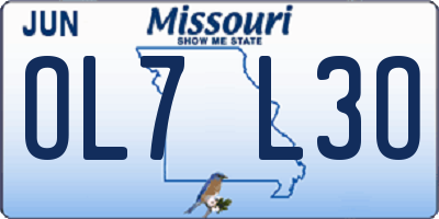 MO license plate OL7L3O
