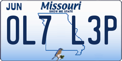 MO license plate OL7L3P