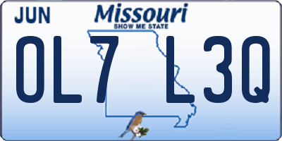 MO license plate OL7L3Q