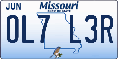 MO license plate OL7L3R