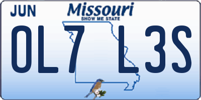 MO license plate OL7L3S